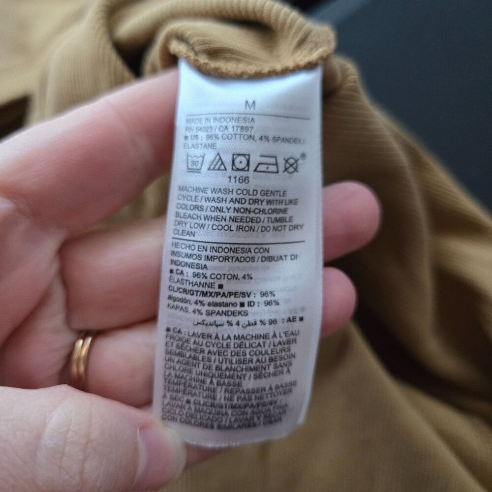 Old Navy Rib-Knit Henley Midi Long Sleeve Dress Size Medium Acacia Fall Winter - Picture 9 of 11